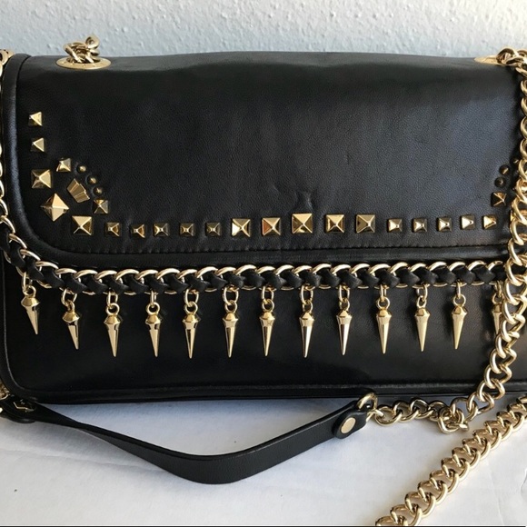 henri bendel Handbags - Henri Bendel Beaded Studded Leather shoulder bag